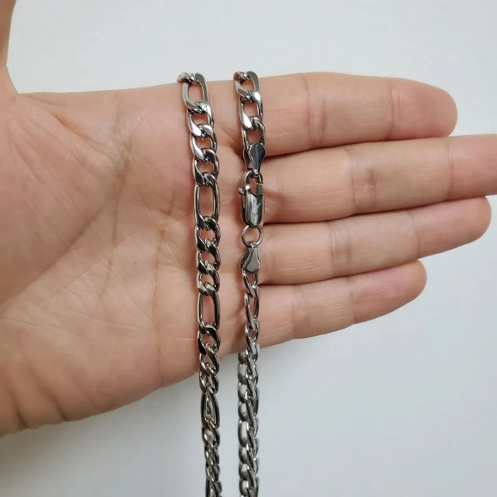 Lant inox Figaro argintiu de 5 mm [4]