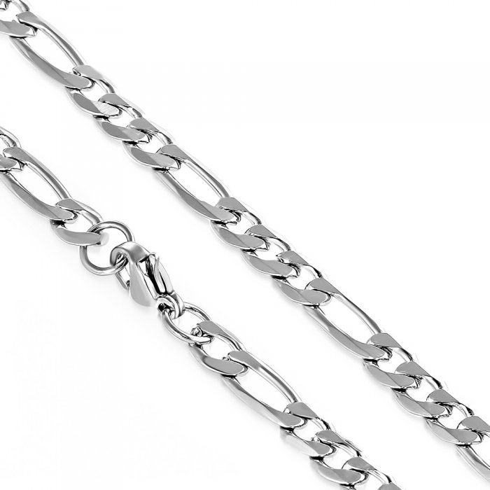 Lant inox Figaro cu zale plate 4 mm si 55 cm [3]