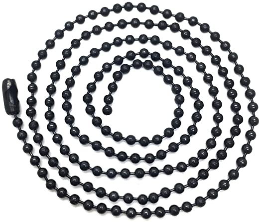 Lant inox militar cu bilute army negru de 59 cm si 2 mm grosime [1]