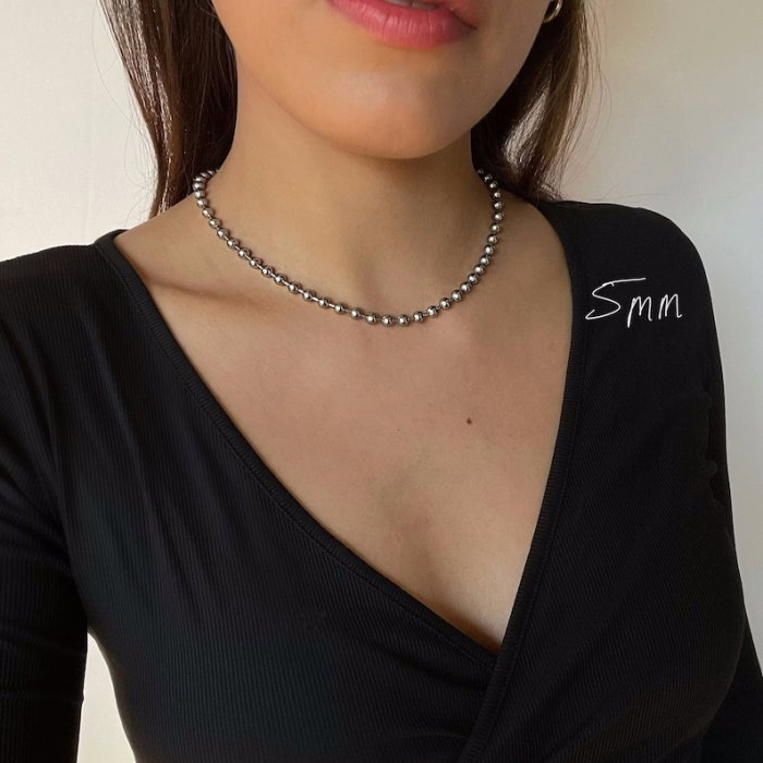 Lant inox militar cu bilute army 60 cm si 5 mm grosime [2]