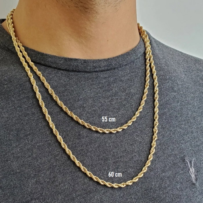 Lant inox auriu rasucit de 4 mm [7]