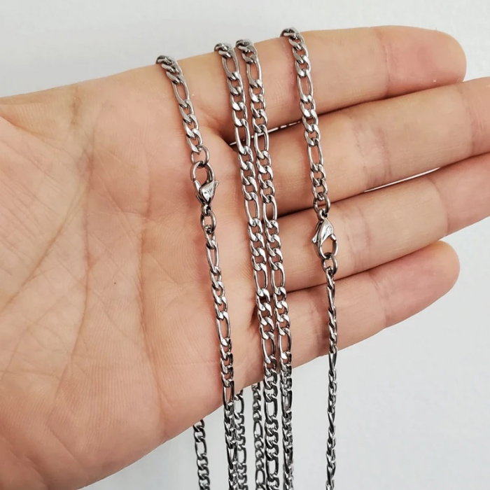 Lant inox Figaro argintiu de 3,5 mm [4]