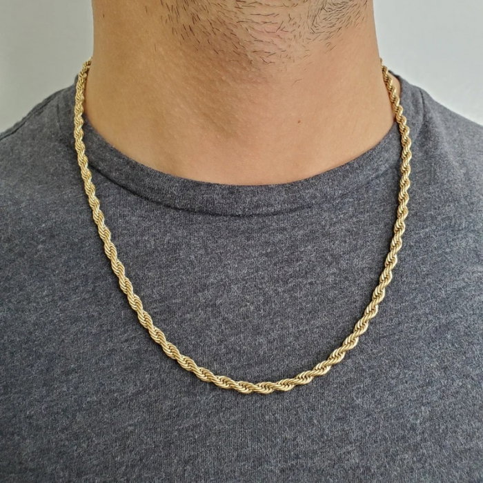 Lant inox auriu rasucit de 4 mm [1]