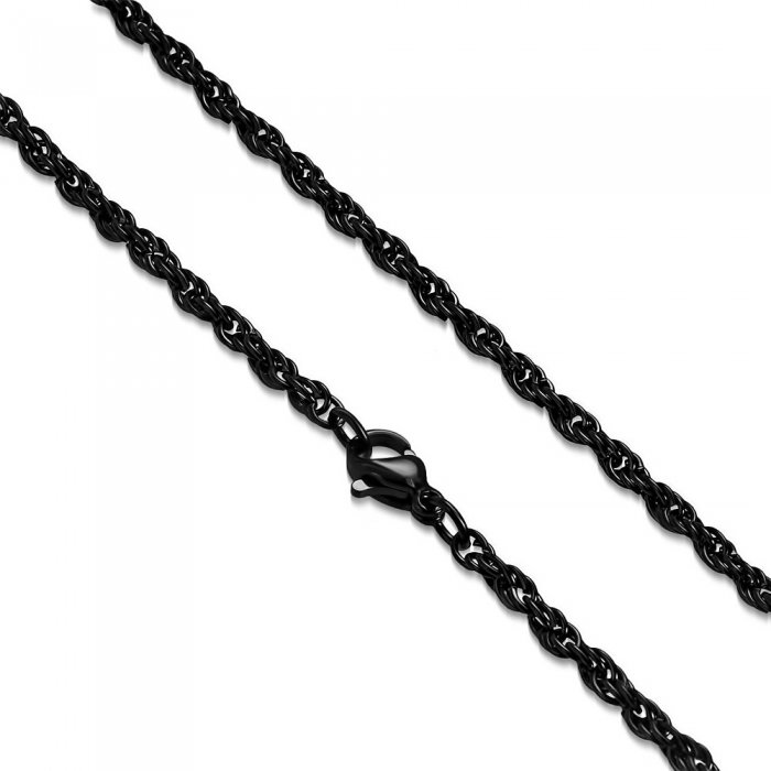 Lant negru inox sfoara 50 cm si 3 mm LSL0319 [1]