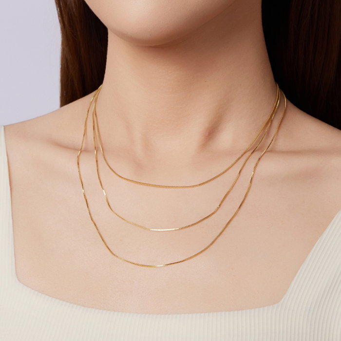 Lantisor argint placat cu aur model cubic [12]