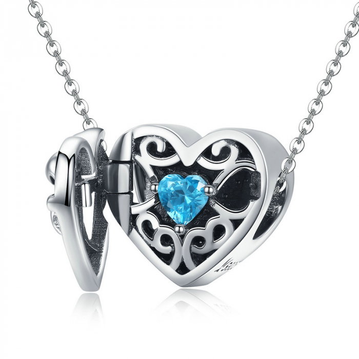 Medalion argint inima cu piatra mistica [6]