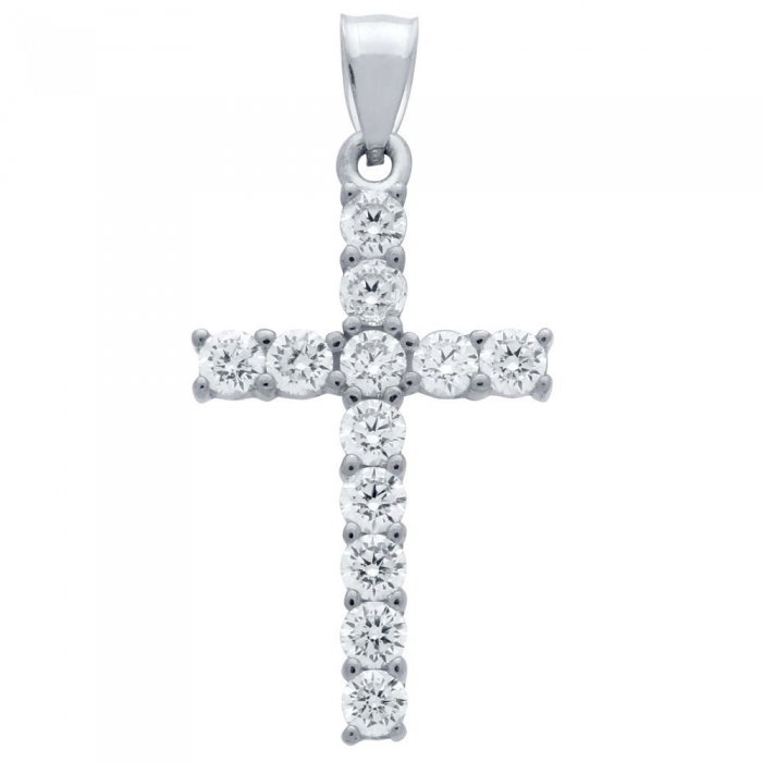 Pandant argint 925 rodiat in forma de cruce PSX0622 [1]