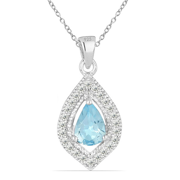 Pandant argint Anastasia, 925, cu topaz Sky Blue si zirconiu alb - PVA0007 [1]