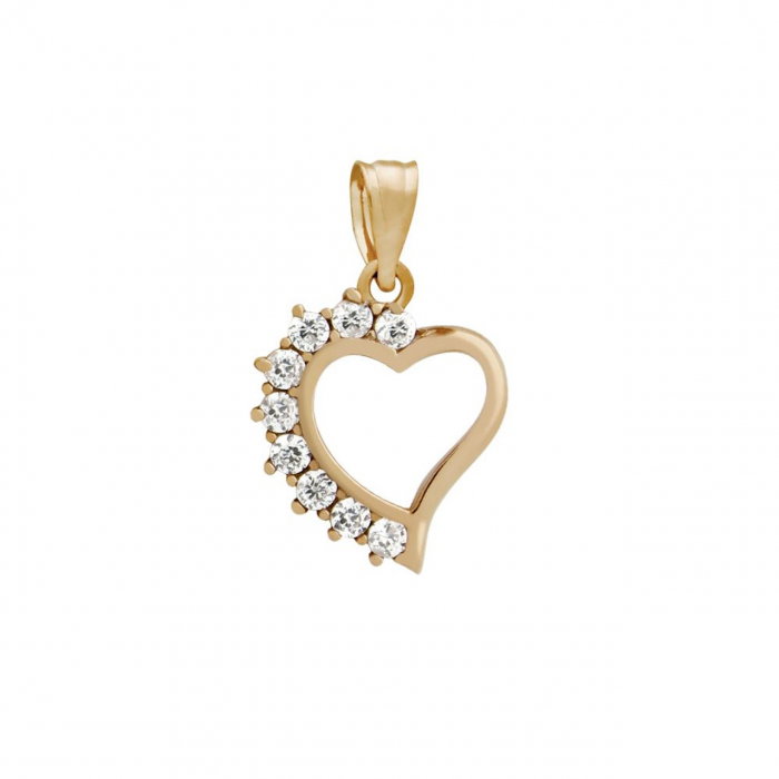 Pandantiv argint 925 cu inimioara si zirconii, placat cu aur roz [2]