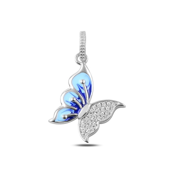 Pandantiv argint 925 fluturas albastru si zirconii albe - Be Nature PTU0006 [1]