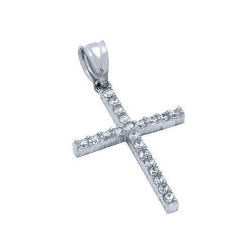 Pandantiv argint 925 rodiat cruce cu zirconii PSX0623 [1]