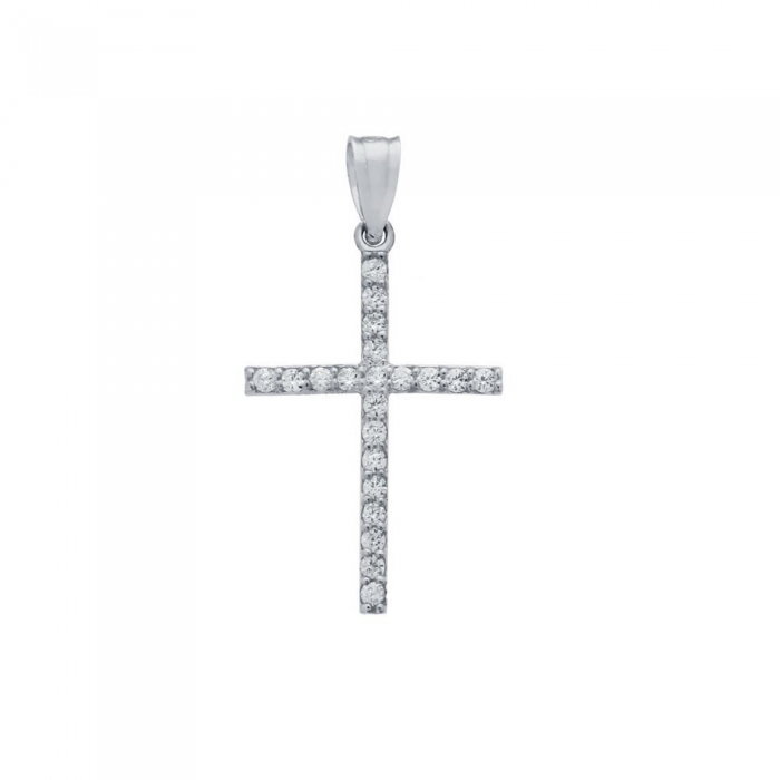 Pandantiv argint 925 rodiat cruce cu zirconii PSX0623 [3]