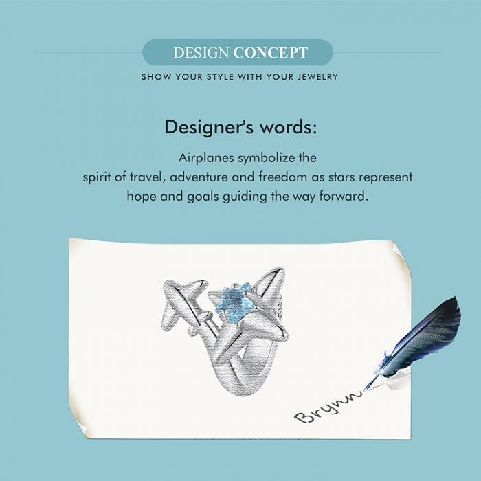 Pandantiv argint Avion si Stea [10]