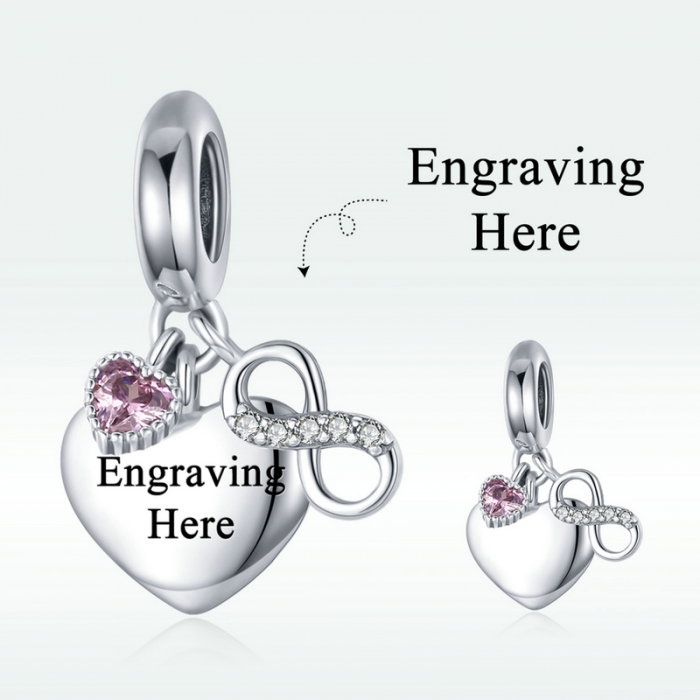 Pandantiv argint BeSpecial gravat cu "Te Iubesc" [8]