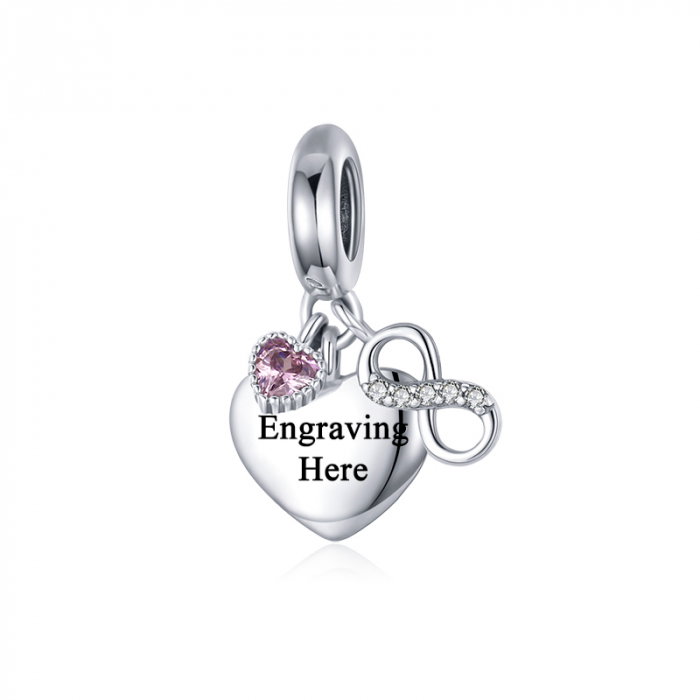 Pandantiv argint BeSpecial gravat cu "Te Iubesc" [4]