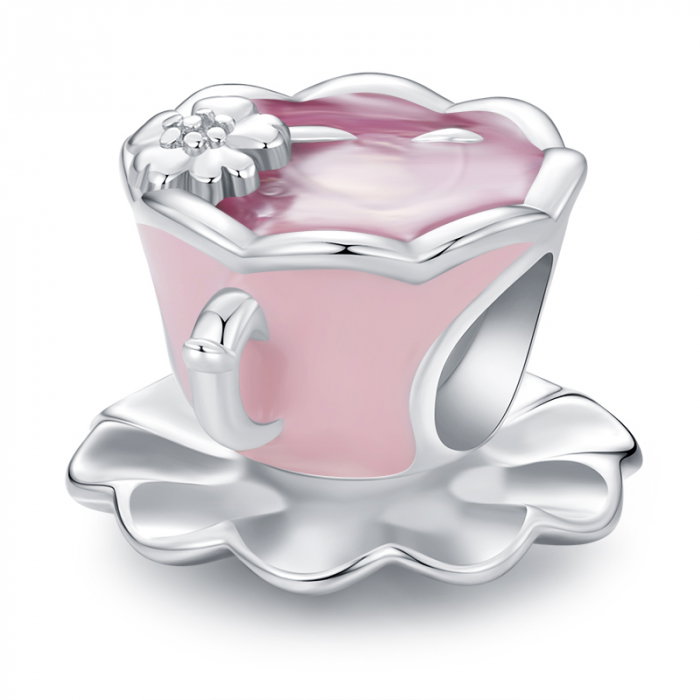 Pandantiv argint ceasca de ceai floral [1]