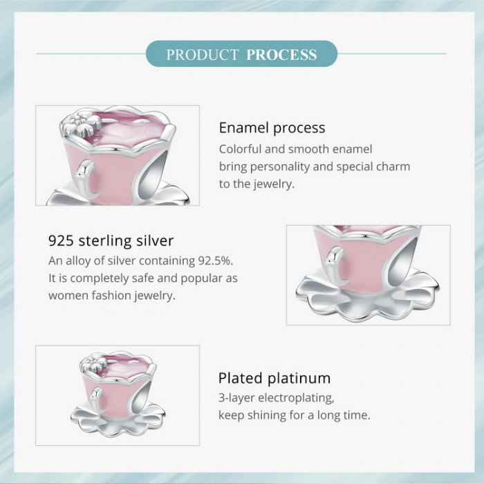 Pandantiv argint ceasca de ceai floral [12]