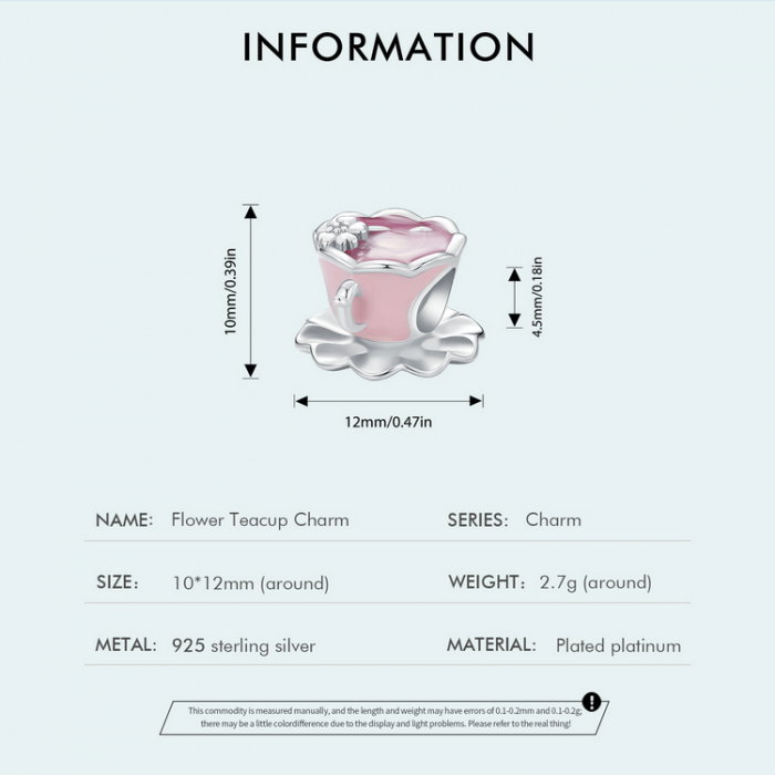 Pandantiv argint ceasca de ceai floral [10]