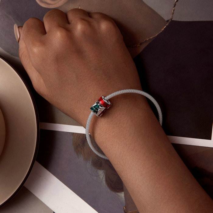 Pandantiv argint Christmas cu brad si masina [3]