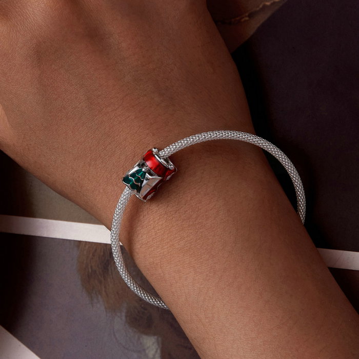 Pandantiv argint Christmas cu brad si masina [5]