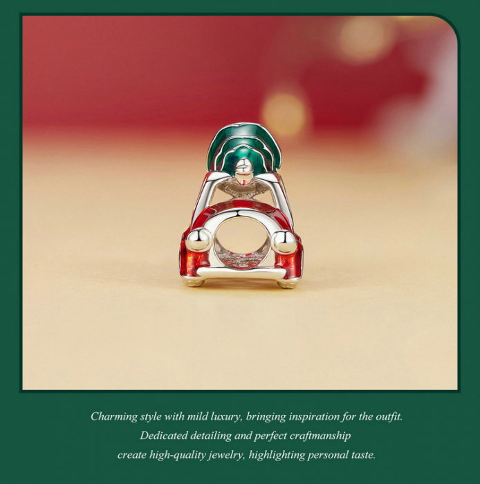 Pandantiv argint Christmas cu brad si masina [2]