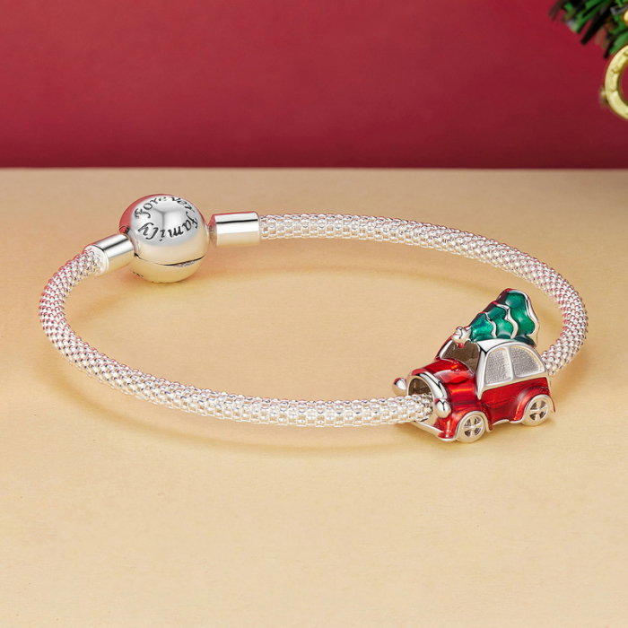 Pandantiv argint Christmas cu brad si masina [15]