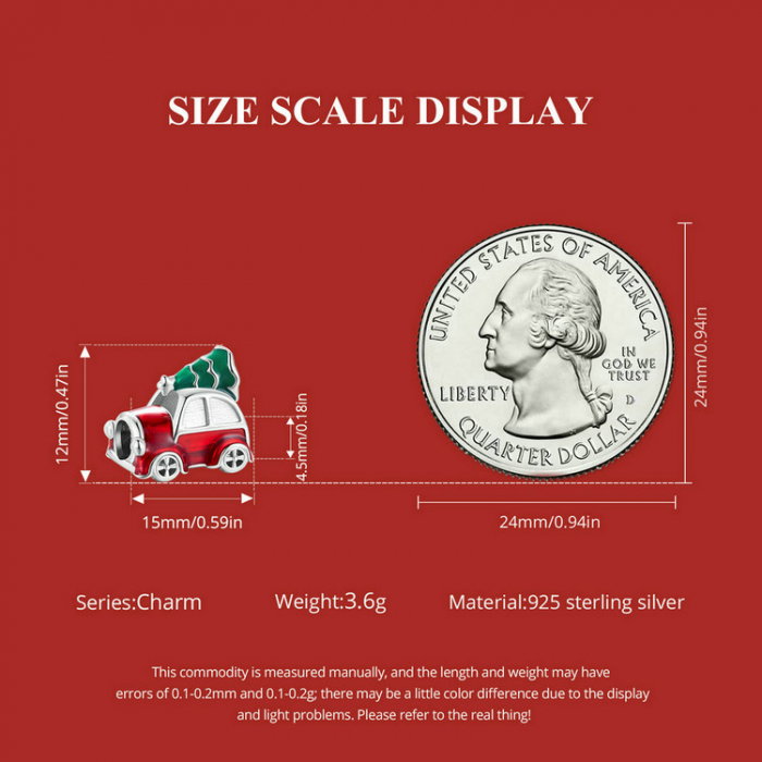 Pandantiv argint Christmas cu brad si masina [8]