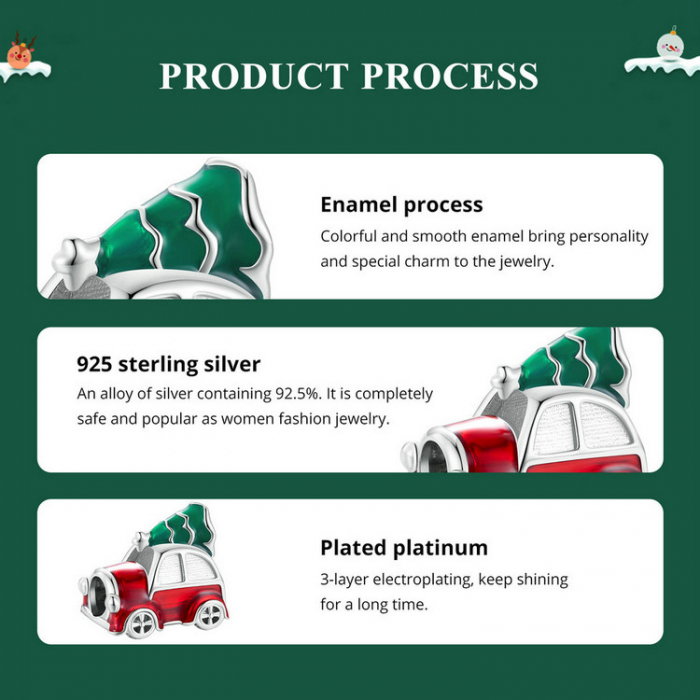 Pandantiv argint Christmas cu brad si masina [9]