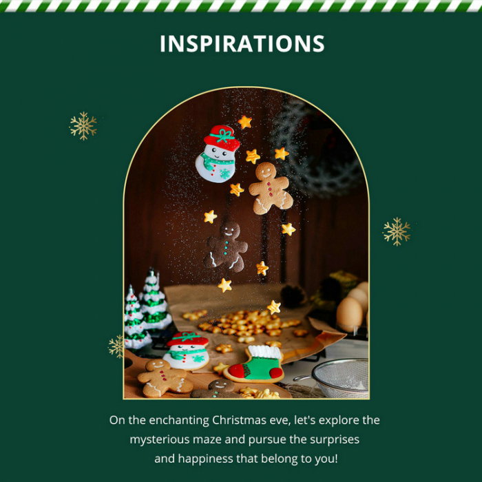 Pandantiv argint  Christmas cu turta dulce si fulg de nea [4]