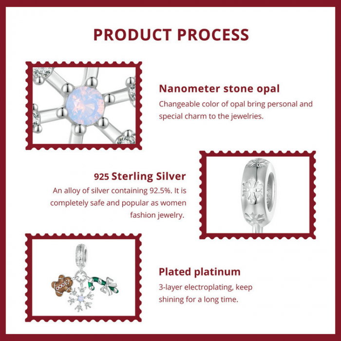 Pandantiv argint  Christmas cu turta dulce si fulg de nea [10]