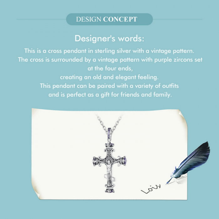 Pandantiv argint cruce cu zirconii [7]