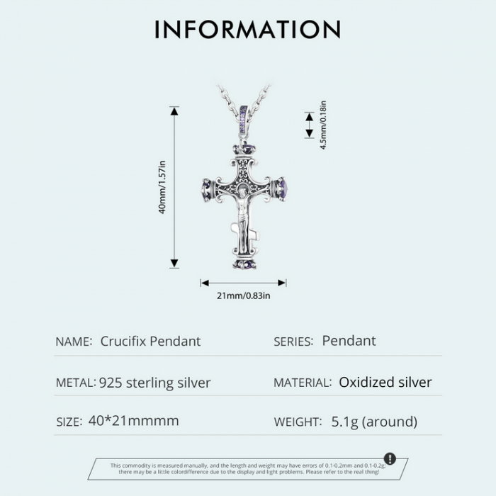 Pandantiv argint cruce cu zirconii [8]