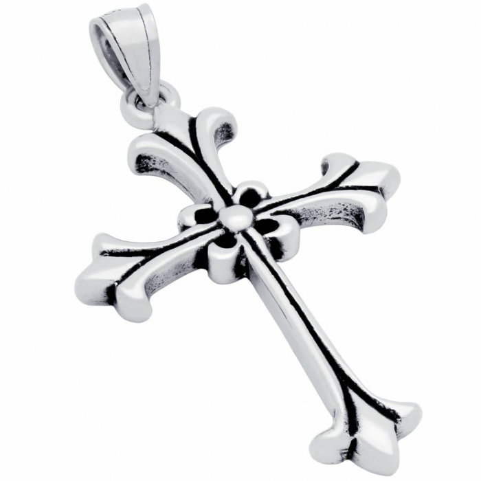Pandantiv argint cruce Fleur de Lis - PSX0702 [1]