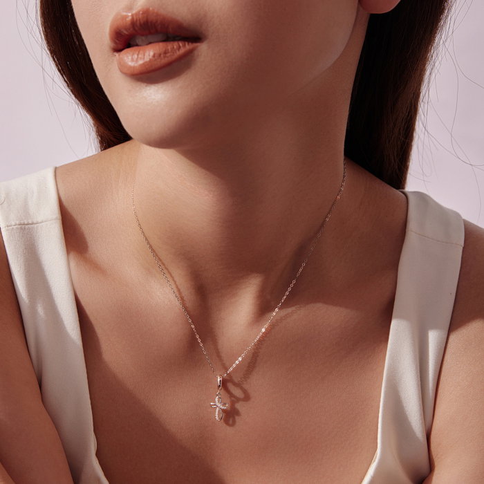 Pandantiv argint cruce cu Zirconia [6]