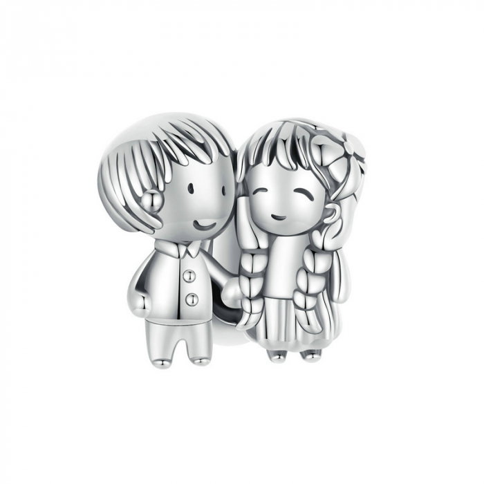 Pandantiv argint cu baietel si fetita [1]