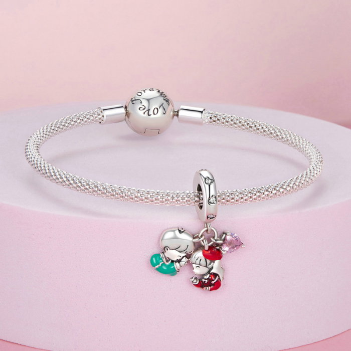 Pandantiv argint cu baietel si fetita [4]