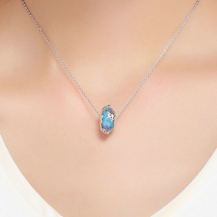 Pandantiv argint cu fulgi de nea si murano [6]