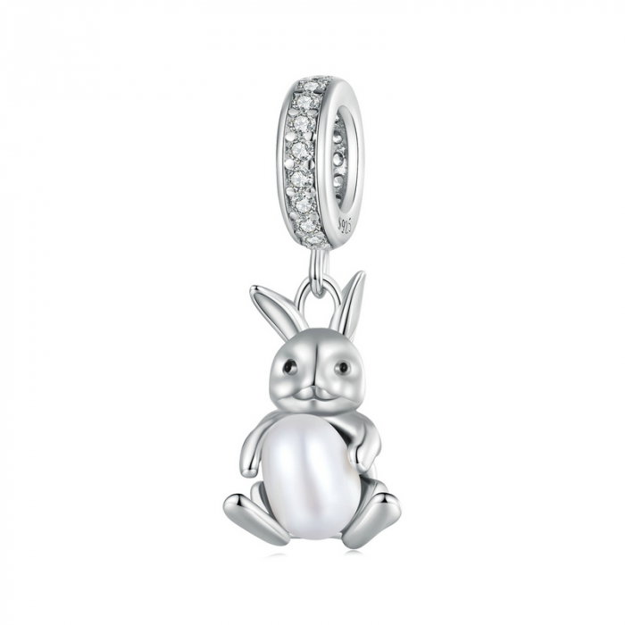 Pandantiv argint cu iepuras si perla [1]