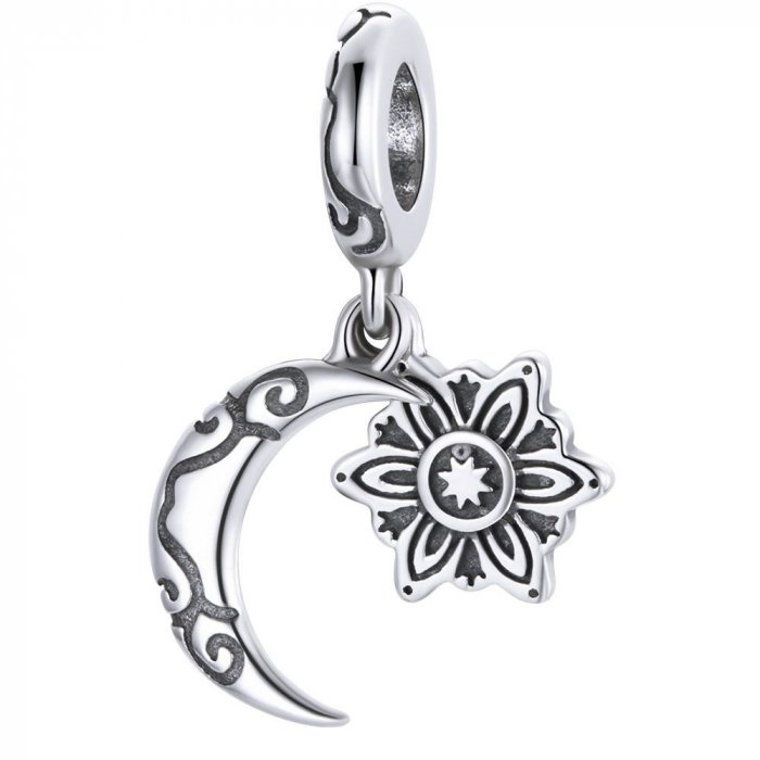 Pandantiv argint cu lotus si luna [1]