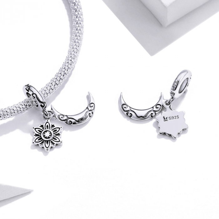 Pandantiv argint cu lotus si luna [2]