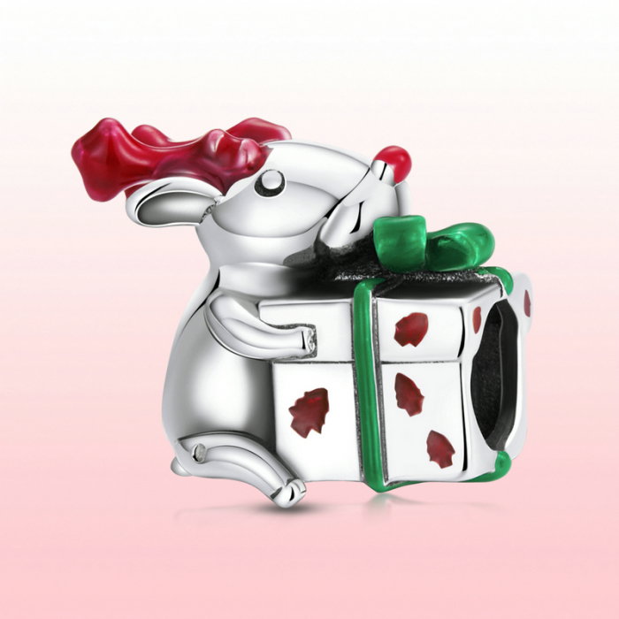 Pandantiv argint cu ren si cadou de craciun [7]