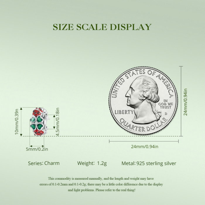 Pandantiv argint cu trifoi cu 4 foi si gargarita [10]