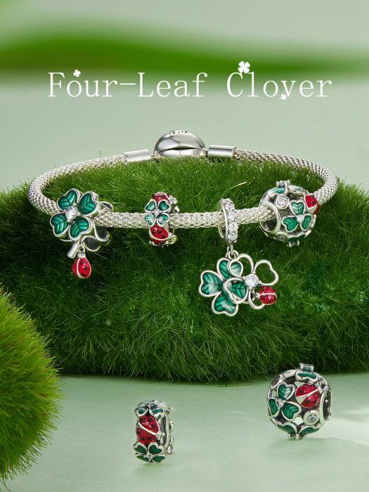 Pandantiv argint cu trifoi cu 4 foi si gargarita [13]