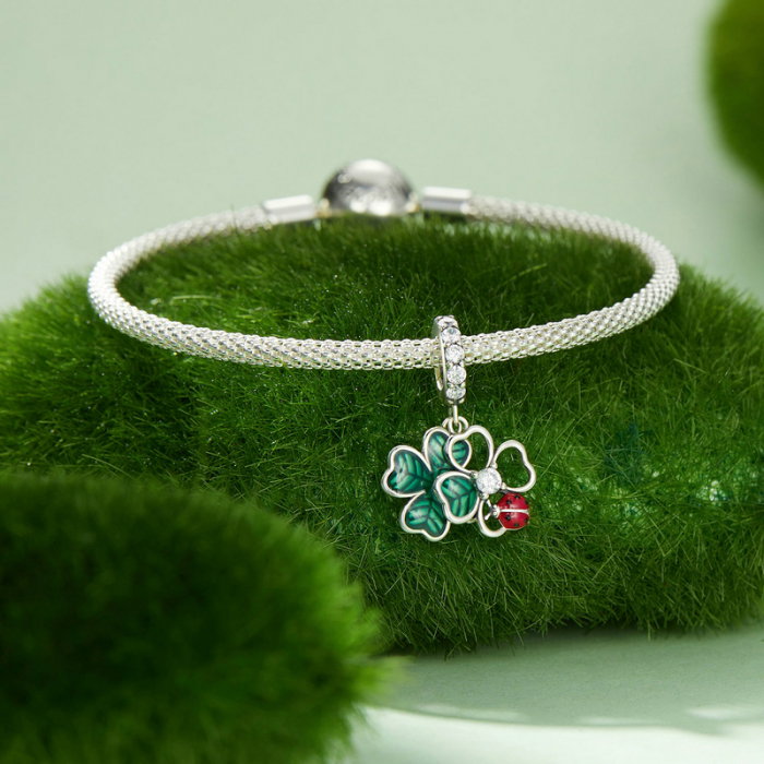 Pandantiv argint cu trifoi cu 4 foi si gargarita [5]