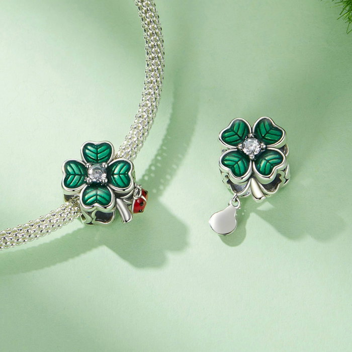 Pandantiv argint cu trifoi cu 4 foi si gargarita [5]