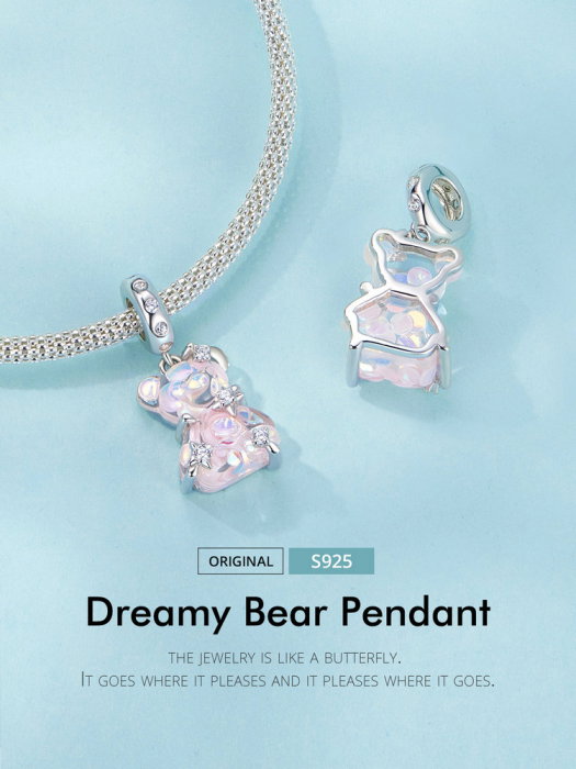 Pandantiv argint cu ursulet roz [16]