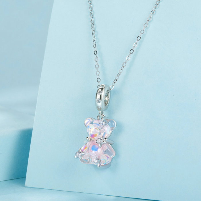 Pandantiv argint cu ursulet roz [6]