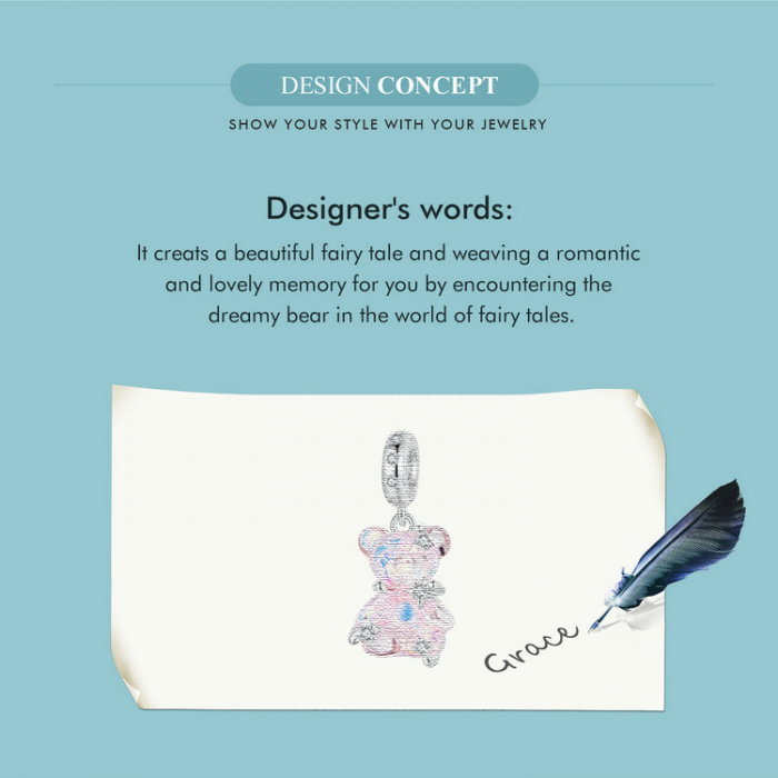 Pandantiv argint cu ursulet roz [15]