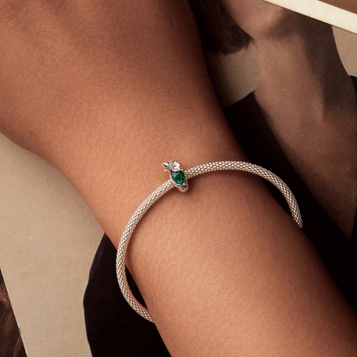 Pandantiv argint cu zirconiu inimioara si crin [2]