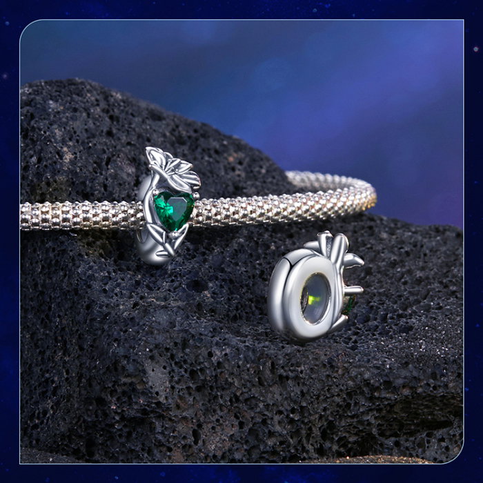 Pandantiv argint cu zirconiu inimioara si crin [16]